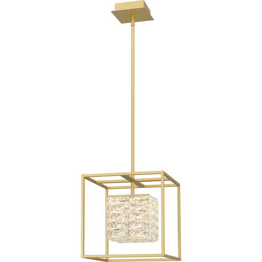 Quoizel Dazzle LED Pendant, Soft Gold/Clear Glass Crystal