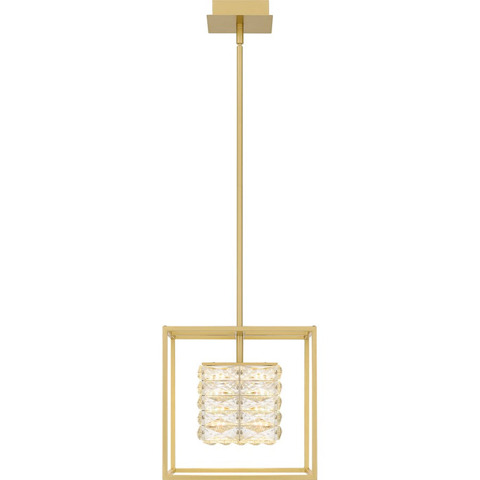 Quoizel Dazzle LED Pendant, Soft Gold/Clear Glass Crystal