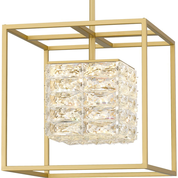 Quoizel Dazzle LED Pendant, Soft Gold/Clear Glass Crystal