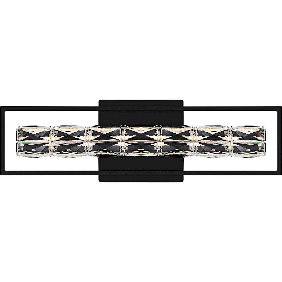 Quoizel Dazzle LED 24" Bath Light, Matte Black/Clear Crystal Glass - PCDZ8524MBK