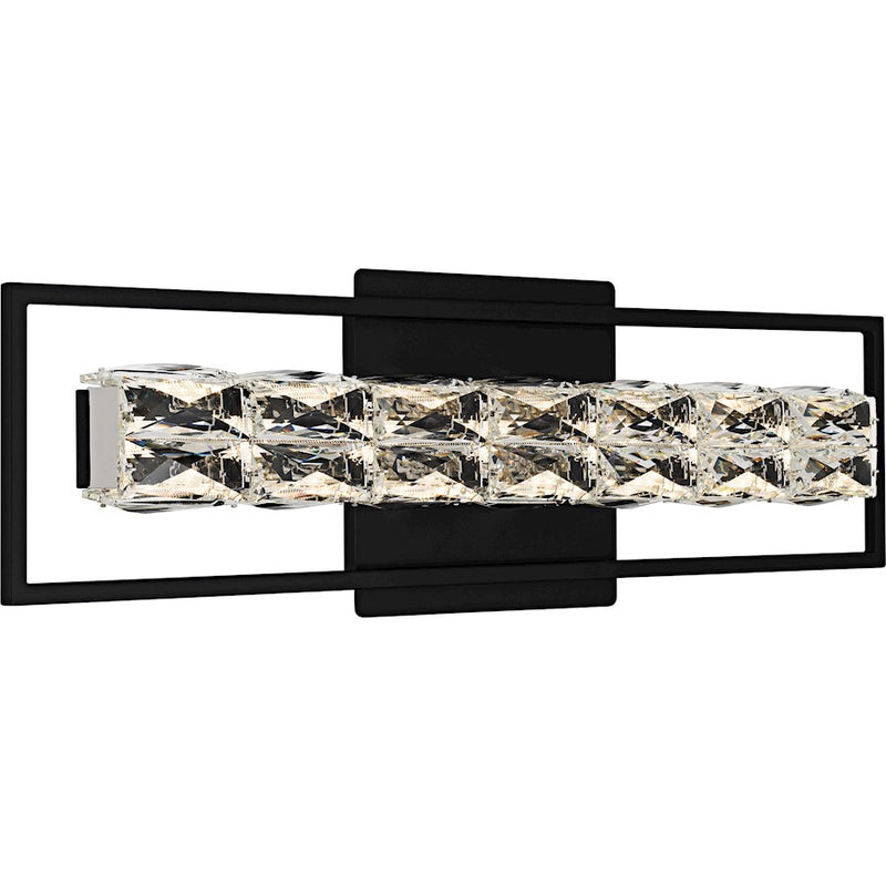 Quoizel Dazzle LED 24" Bath Light, Matte Black/Clear Crystal Glass