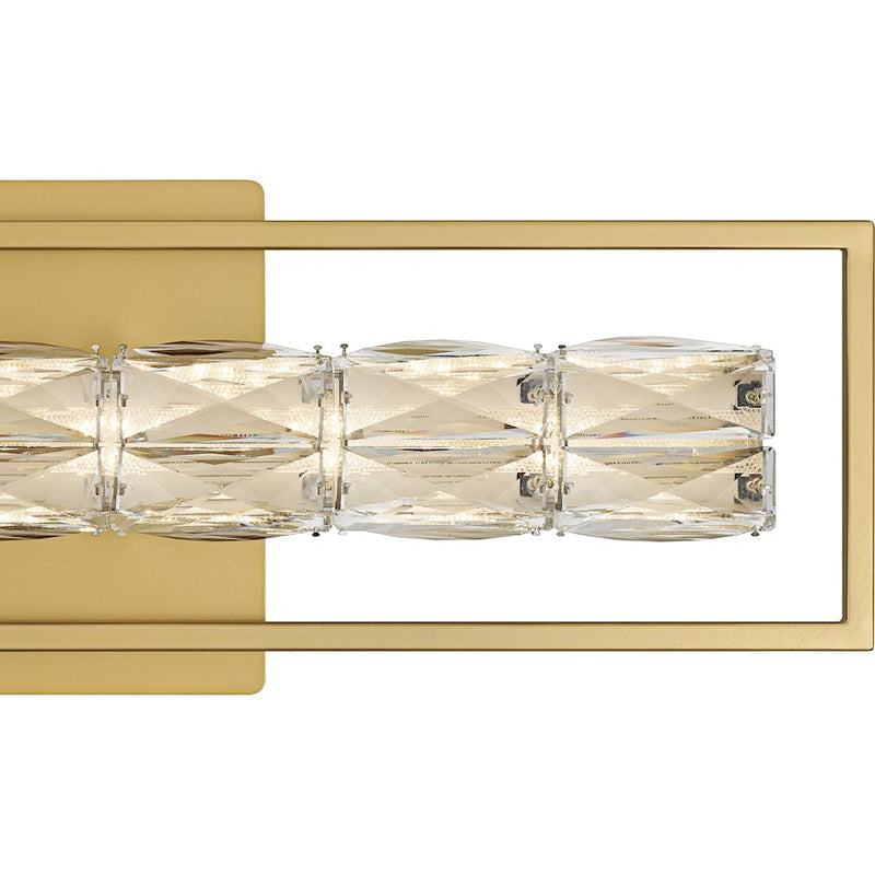Quoizel Dazzle LED 24" Bath Light, Soft Gold/Clear Crystal Glass