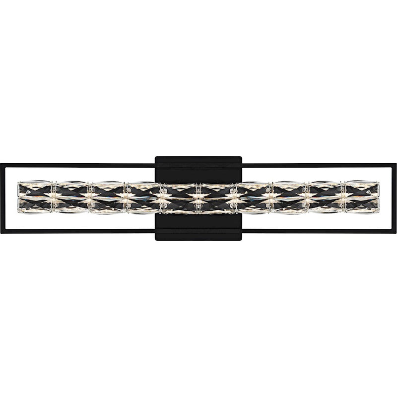 Quoizel Dazzle LED 33" Bath Light, Matte Black/Clear Crystal Glass - PCDZ8533MBK