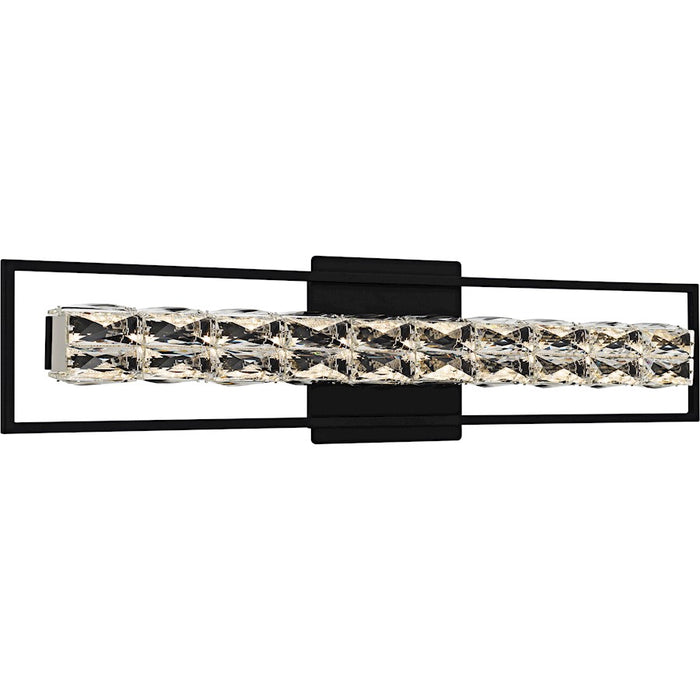 Quoizel Dazzle LED 33" Bath Light, Matte Black/Clear Crystal Glass