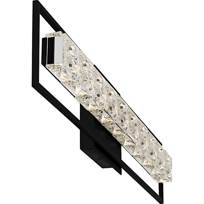 Quoizel Dazzle LED 33" Bath Light, Matte Black/Clear Crystal Glass