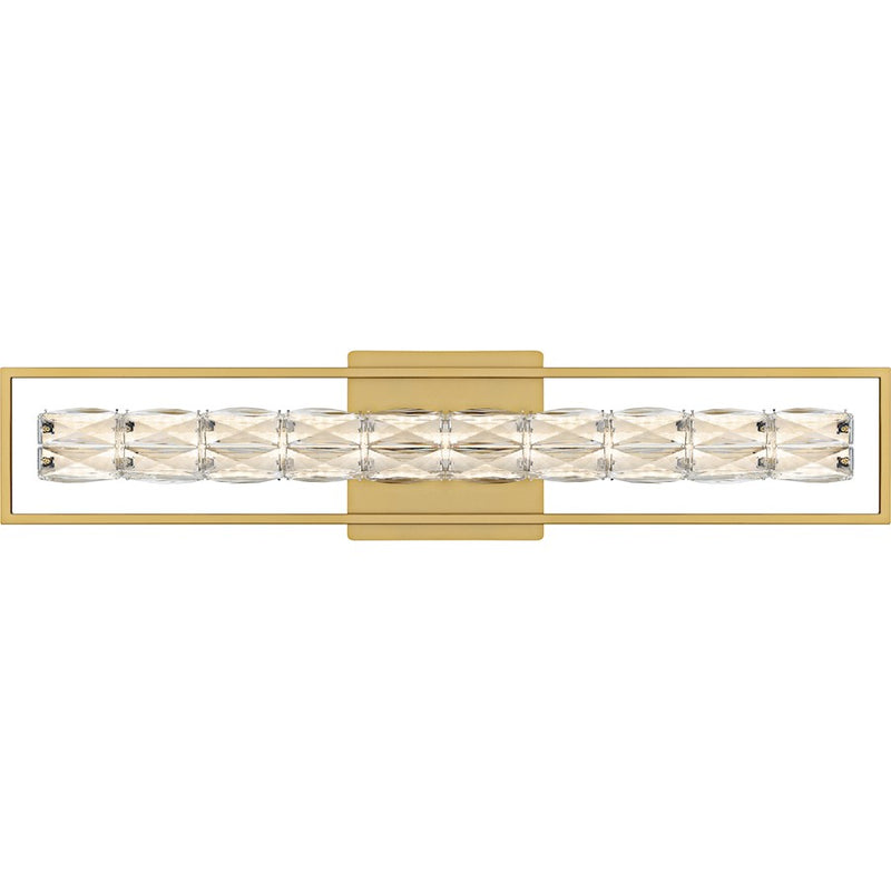 Quoizel Dazzle LED 33" Bath Light, Soft Gold/Clear Crystal Glass - PCDZ8533SGD