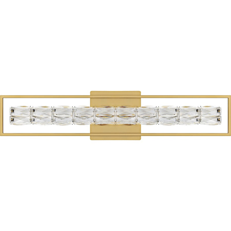 Quoizel Dazzle LED 33" Bath Light, Soft Gold/Clear Crystal Glass