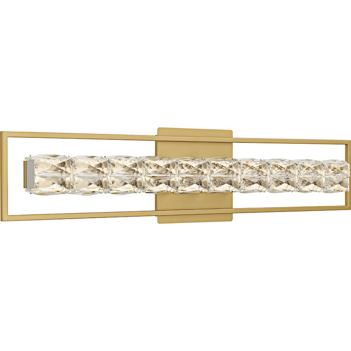 Quoizel Dazzle LED 33" Bath Light, Soft Gold/Clear Crystal Glass