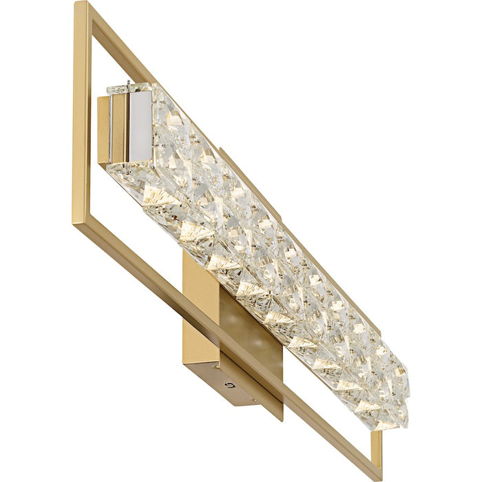 Quoizel Dazzle LED 33" Bath Light, Soft Gold/Clear Crystal Glass