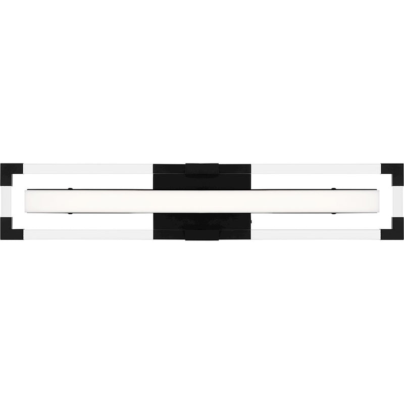 Quoizel Elias 24" Integrated LED Bath Light, Black/Etched Acrylic