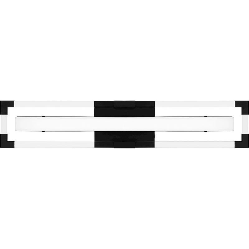Quoizel Elias 24" Integrated LED Bath Light, Black/Etched Acrylic