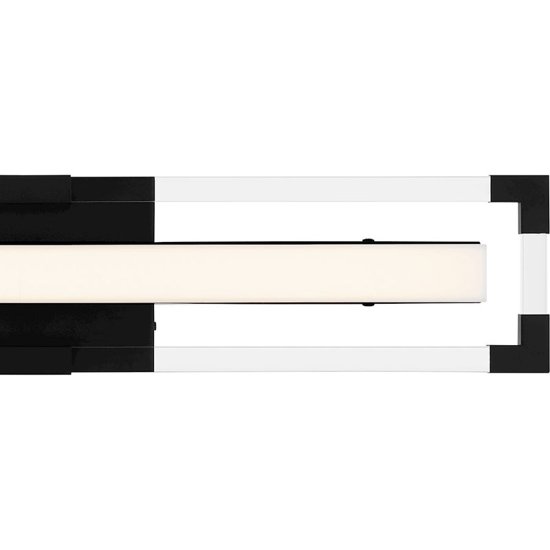 Quoizel Elias 24" Integrated LED Bath Light, Black/Etched Acrylic