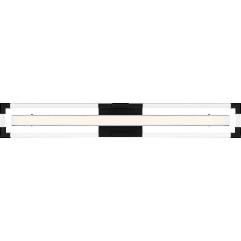 Quoizel Elias 32" Integrated LED Bath Light, Black/Etched Acrylic - PCEIA8532MBK