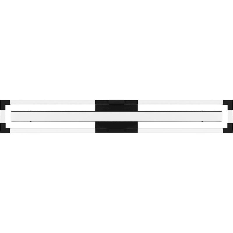 Quoizel Elias 32" Integrated LED Bath Light, Black/Etched Acrylic