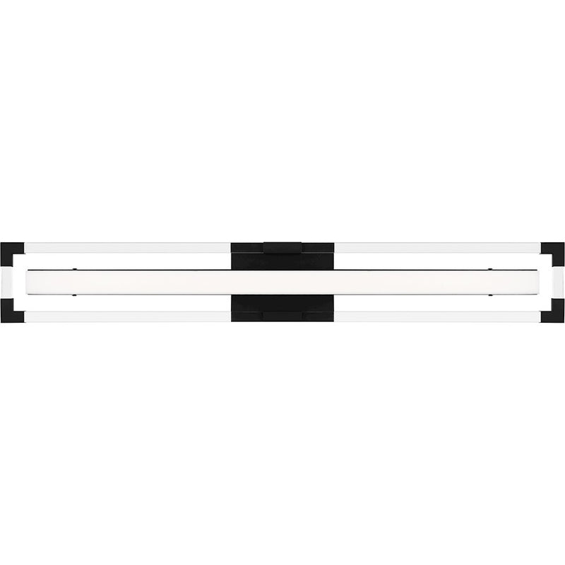 Quoizel Elias 32" Integrated LED Bath Light, Black/Etched Acrylic