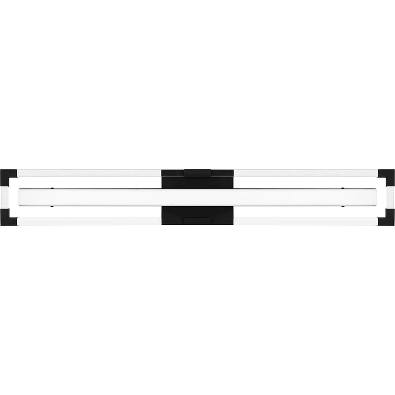 Quoizel Elias 32" Integrated LED Bath Light, Black/Etched Acrylic