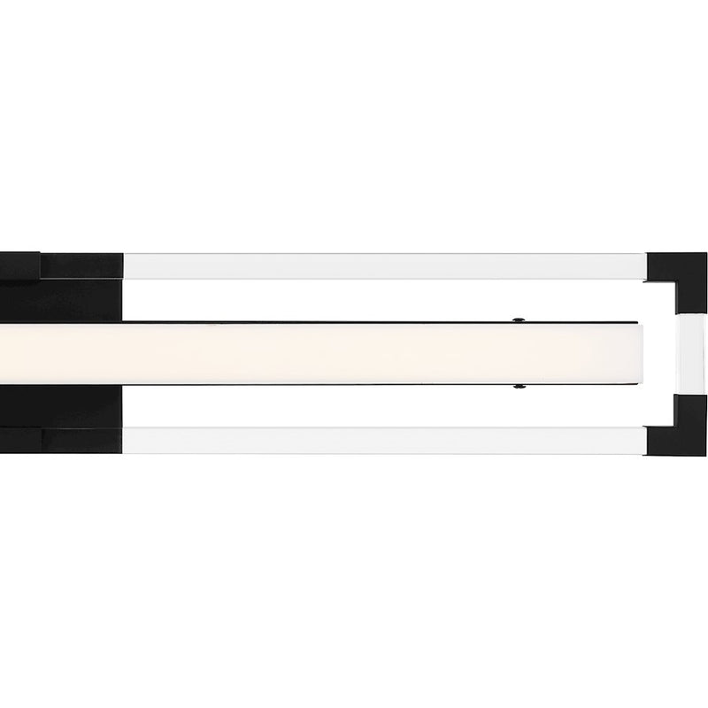 Quoizel Elias 32" Integrated LED Bath Light, Black/Etched Acrylic