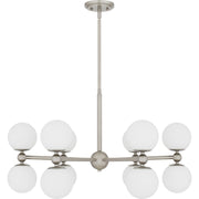 Quoizel Elser 31in 12-Light Chandelier | Modern Brushed Nickel and Opal Etched Glass | Dining Room & Foyer | 31 x 31 x 18 in | Model PCELS5031BN