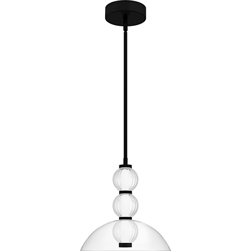 Quoizel Elway Light Pendant, Matte Black/Glass
