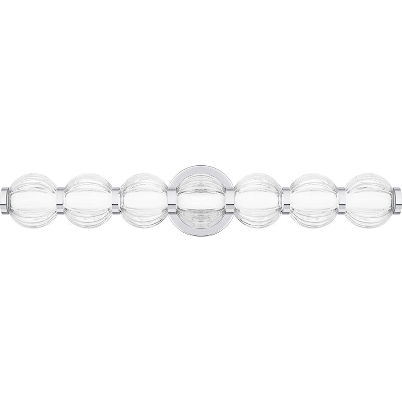 Quoizel Elway LED 25" Bath Light, Polished Chrome/Clear Ribbed - PCELW8525C