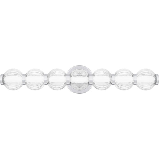 Quoizel Elway LED 25" Bath Light, Polished Chrome/Clear Ribbed - PCELW8525C