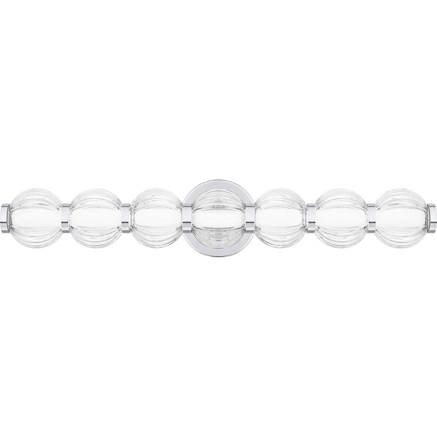 Quoizel Elway LED 25" Bath Light, Polished Chrome/Clear Ribbed - PCELW8525C