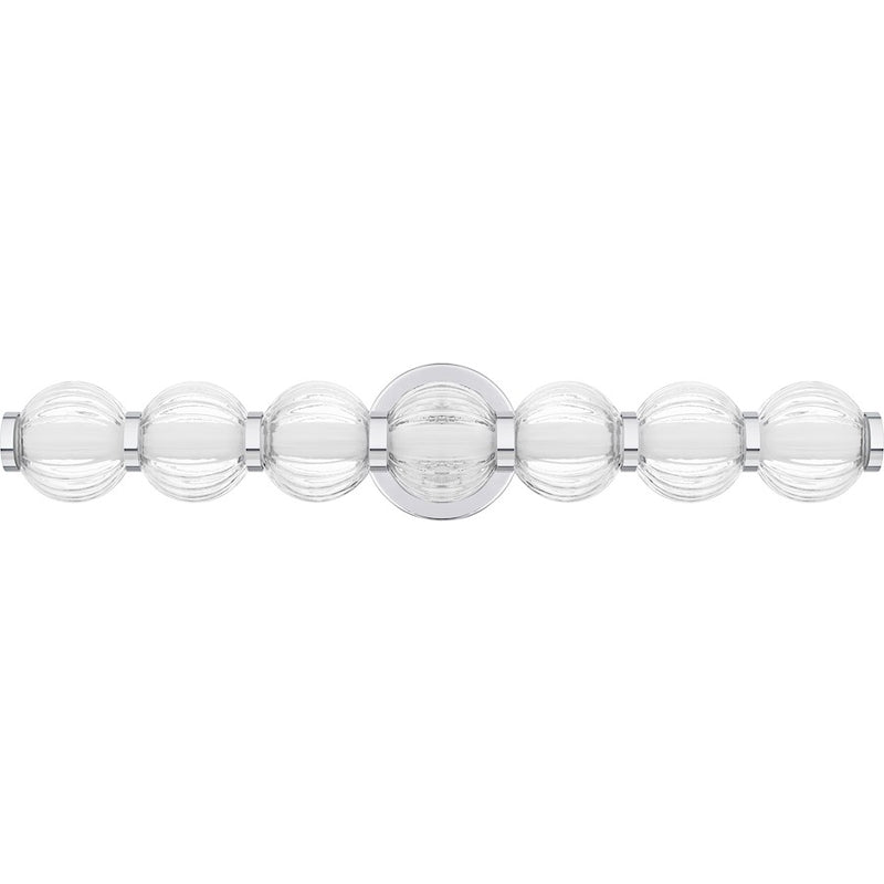 Quoizel Elway LED 25" Bath Light, Polished Chrome/Clear Ribbed