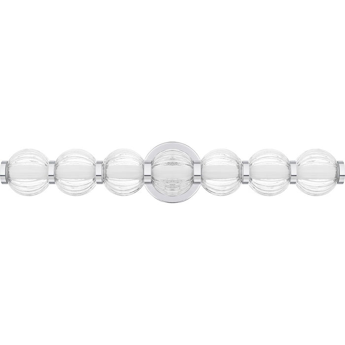 Quoizel Elway LED 25" Bath Light, Polished Chrome/Clear Ribbed