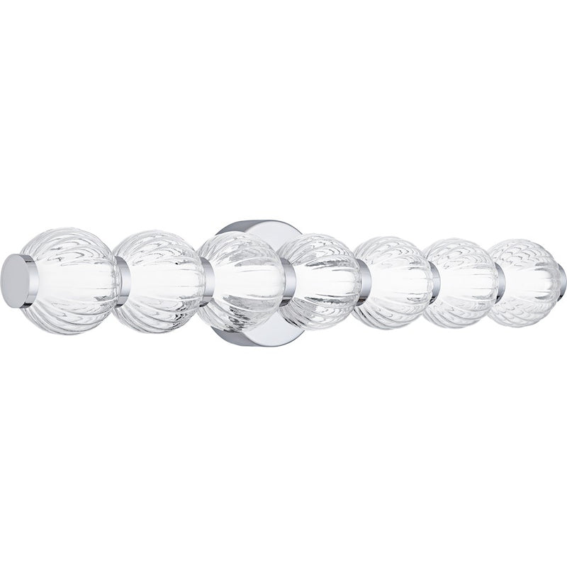 Quoizel Elway LED 25" Bath Light, Polished Chrome/Clear Ribbed