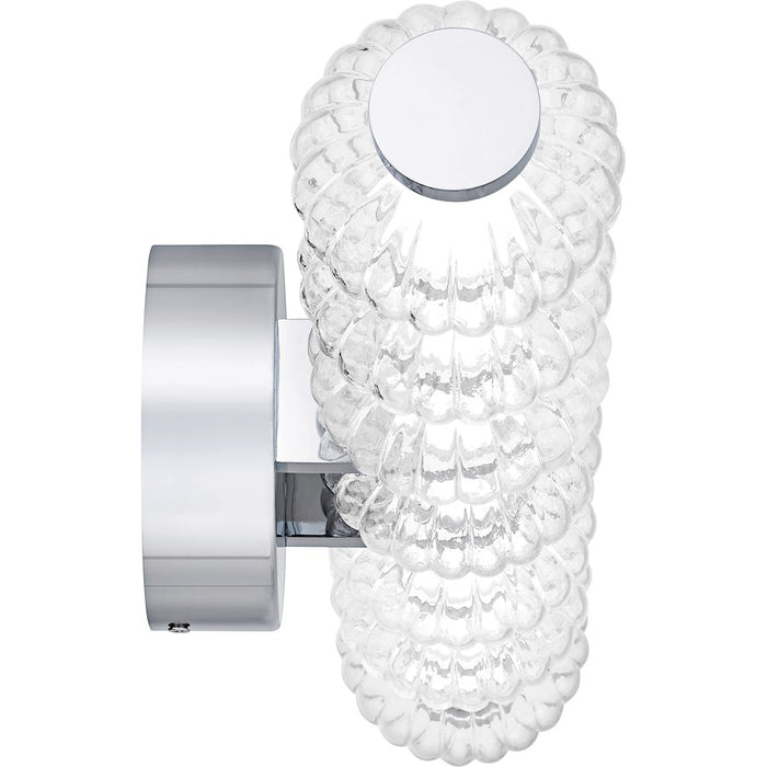 Quoizel Elway LED 25" Bath Light, Polished Chrome/Clear Ribbed