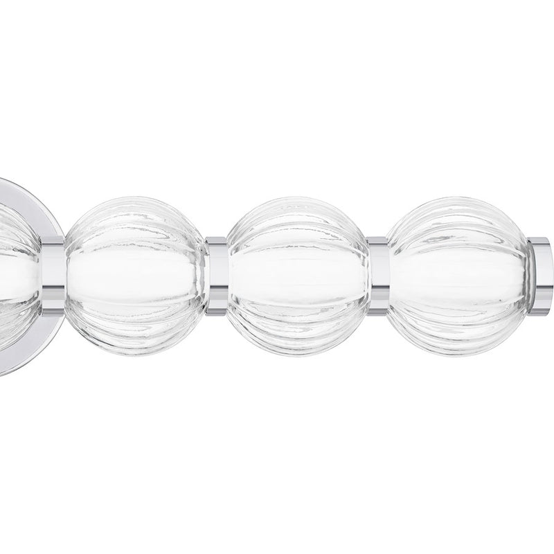 Quoizel Elway LED 25" Bath Light, Polished Chrome/Clear Ribbed