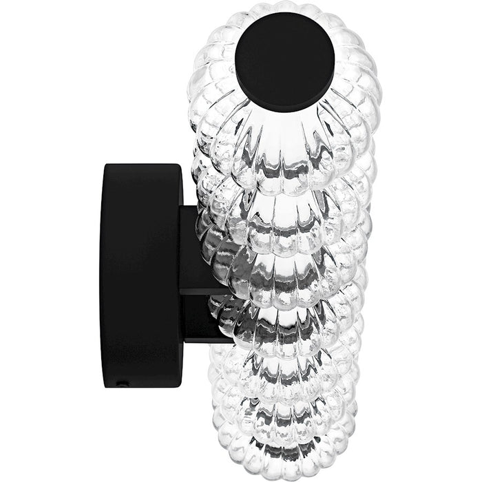 Quoizel Elway LED 25" Bath Light, Matte Black/Clear Ribbed Glass