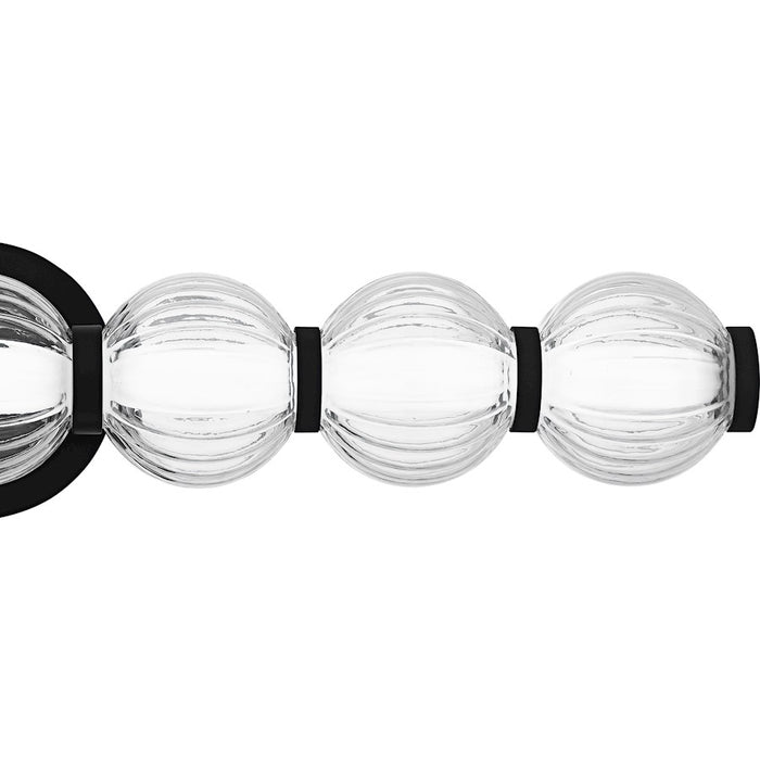 Quoizel Elway LED 25" Bath Light, Matte Black/Clear Ribbed Glass