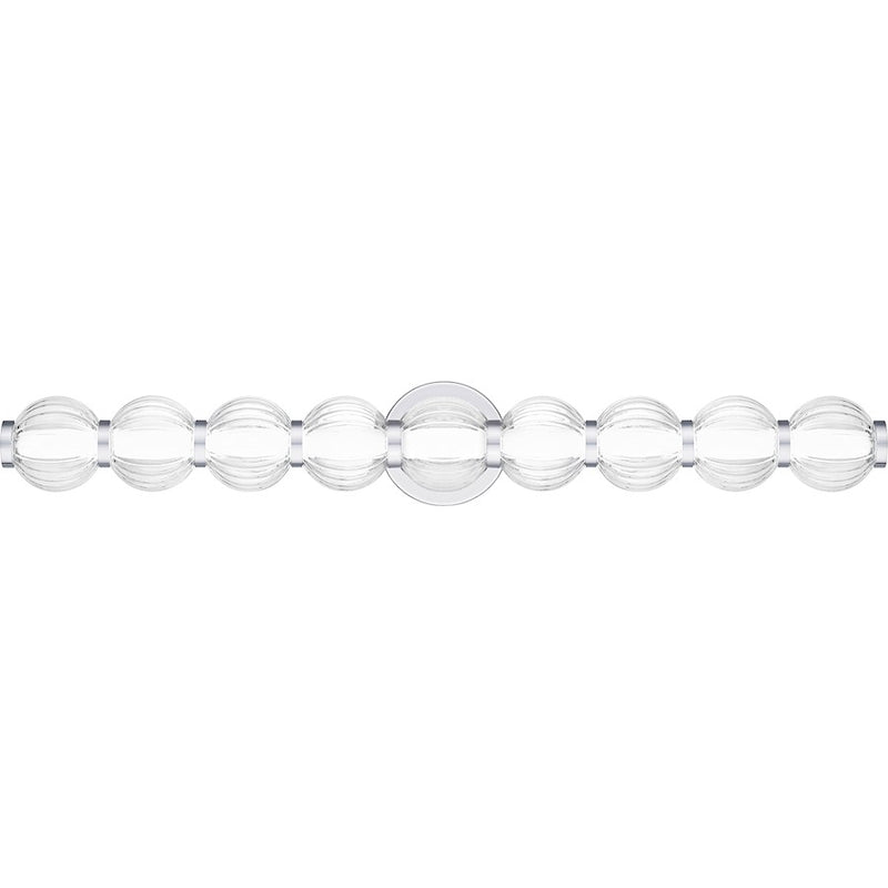 Quoizel Elway LED 32"Bath Light, Polished Chrome/Clear Ribbed Glass - PCELW8532C