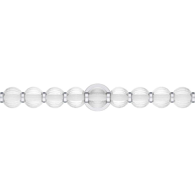 Quoizel Elway LED 32"Bath Light, Polished Chrome/Clear Ribbed Glass