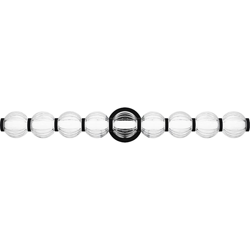 Quoizel Elway LED 32" Bath Light, Matte Black/Clear Ribbed Glass - PCELW8532MBK