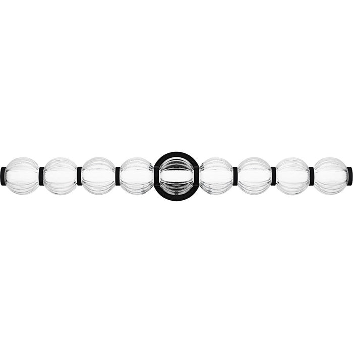 Quoizel Elway LED 32" Bath Light, Matte Black/Clear Ribbed Glass - PCELW8532MBK