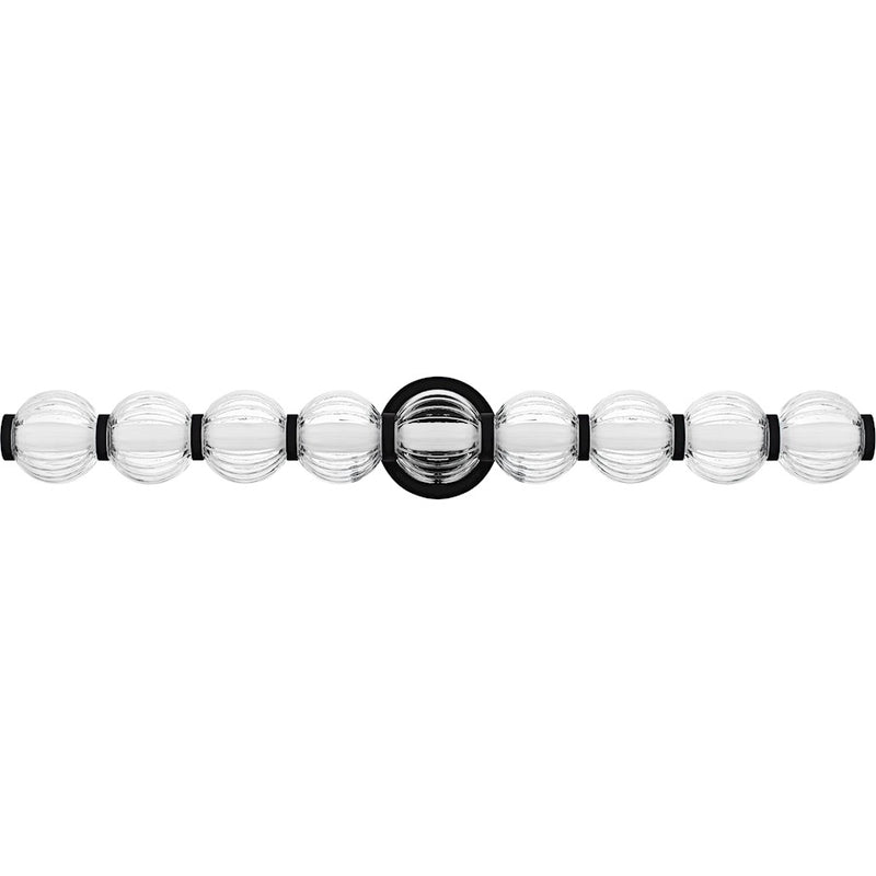Quoizel Elway LED 32" Bath Light, Matte Black/Clear Ribbed Glass