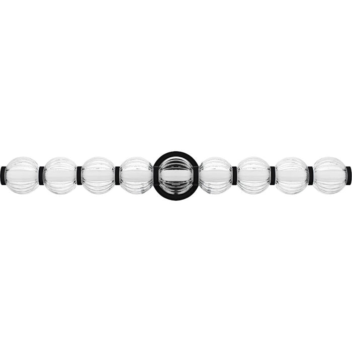 Quoizel Elway LED 32" Bath Light, Matte Black/Clear Ribbed Glass