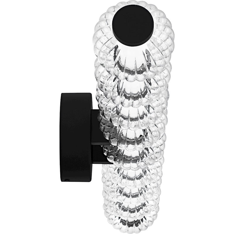 Quoizel Elway LED 32" Bath Light, Matte Black/Clear Ribbed Glass