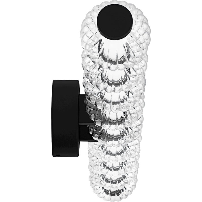 Quoizel Elway LED 32" Bath Light, Matte Black/Clear Ribbed Glass