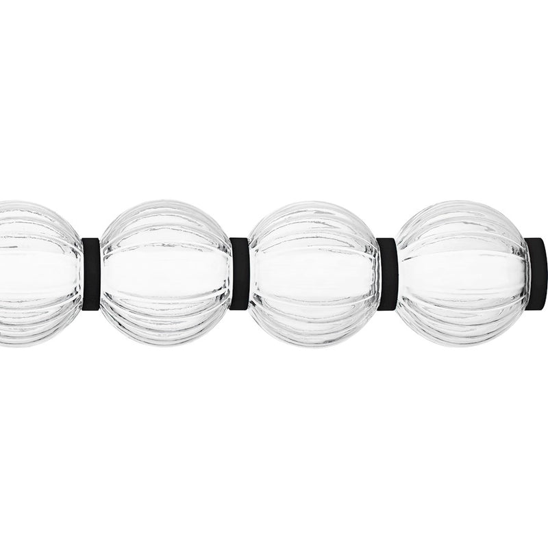 Quoizel Elway LED 32" Bath Light, Matte Black/Clear Ribbed Glass