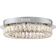 Quoizel Embrace 18in Crystal Glass Flush Mount | Polished Chrome and Clear Crystal Glass | Bedroom & Hallway Ceiling Light | Model PCEM1619C