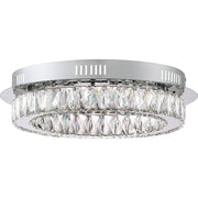 Quoizel Embrace 18in Crystal Glass Flush Mount | Polished Chrome and Clear Crystal Glass | Bedroom & Hallway Ceiling Light | Model PCEM1619C