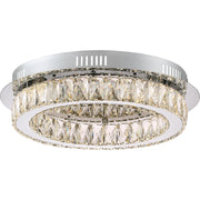 Quoizel Embrace 18in Crystal Glass Flush Mount | Polished Chrome and Clear Crystal Glass | Bedroom & Hallway Ceiling Light | Model PCEM1619C
