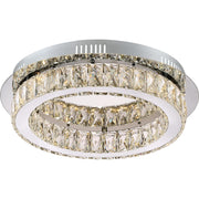 Quoizel Embrace 18in Crystal Glass Flush Mount | Polished Chrome and Clear Crystal Glass | Bedroom & Hallway Ceiling Light | Model PCEM1619C