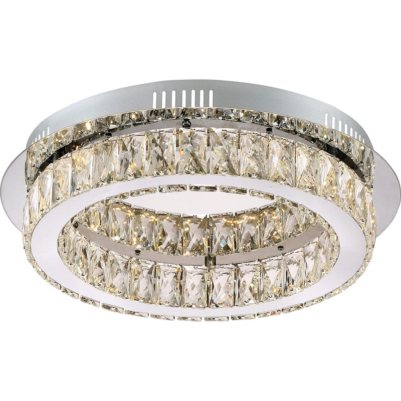 Quoizel Embrace 18in Crystal Glass Flush Mount | Polished Chrome and Clear Crystal Glass | Bedroom & Hallway Ceiling Light | Model PCEM1619C