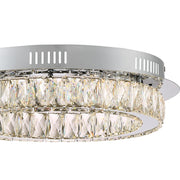 Quoizel Embrace 18in Crystal Glass Flush Mount | Polished Chrome and Clear Crystal Glass | Bedroom & Hallway Ceiling Light | Model PCEM1619C