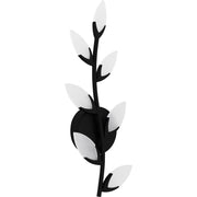Quoizel Flores 21in LED Wall Sconce | Matte Black and Etched Acrylic | Bedroom & Hallway Accent Light | 8.75 x 2.5 x 20.5 in | Model PCFLR8708MBK