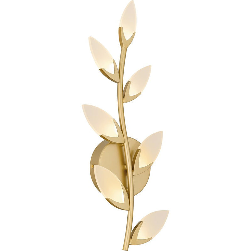 Quoizel Flores 7 Light Wall Sconce, Soft Gold/Etched Acrylic